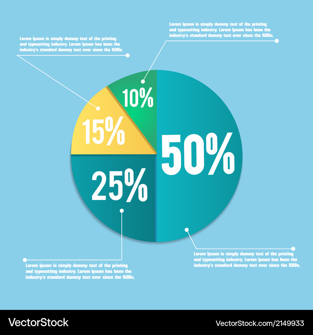 Business Pie Chart - Data Visualization Vector Image