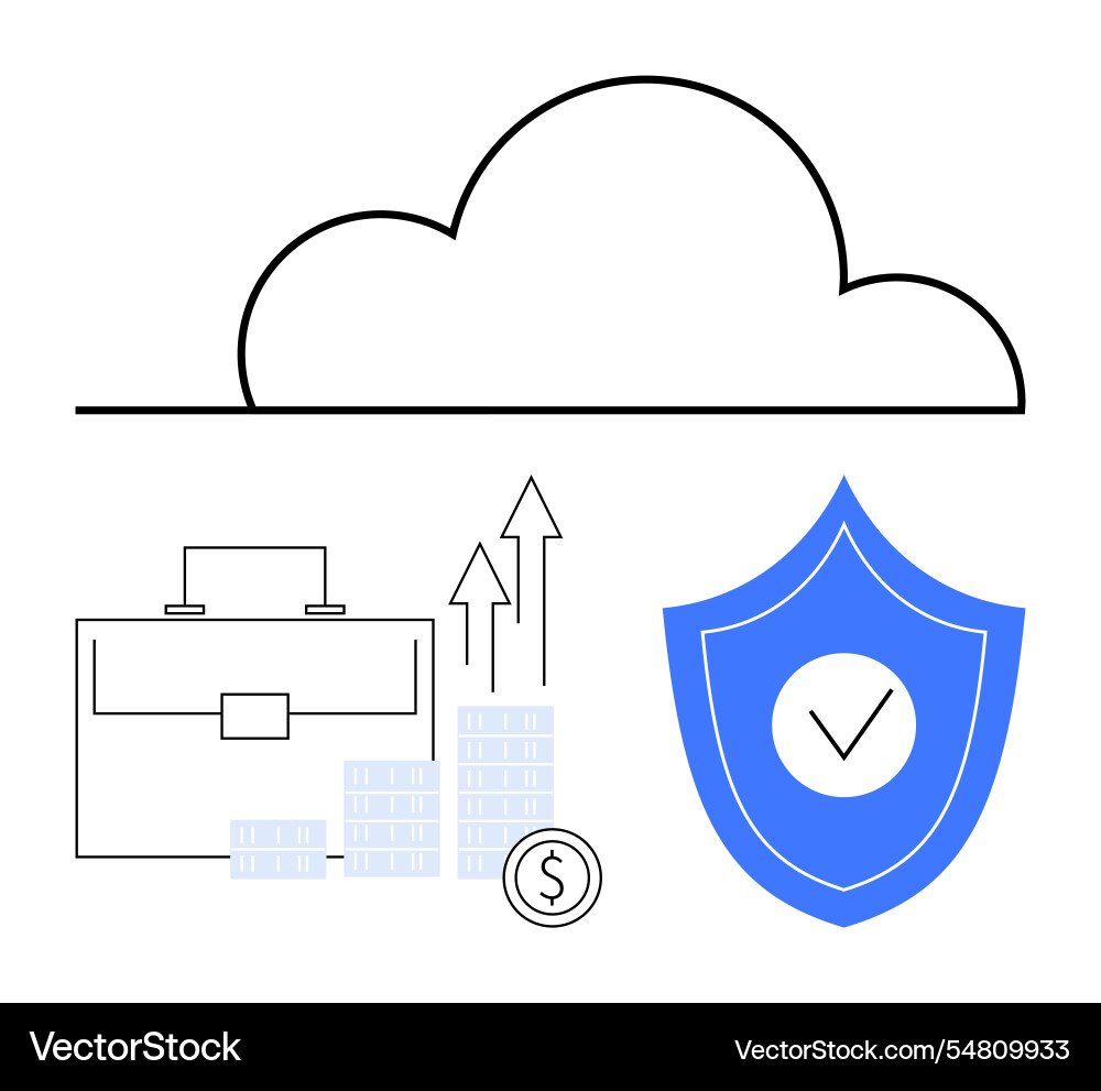Cloud computing icon with business briefcase Cloud computing icon with business briefcase vector image