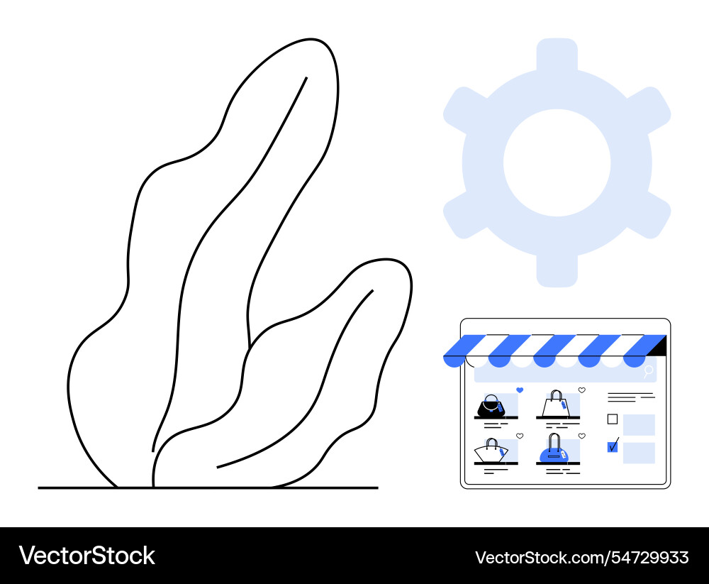 Digital storefront setup with e-commerce Vector Image