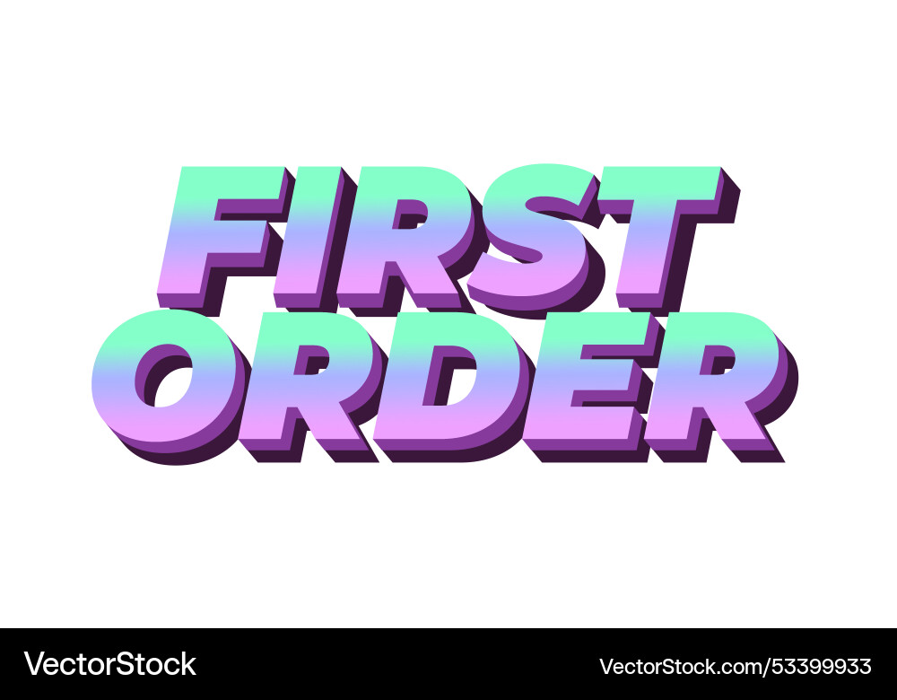 First order text effect in 3d style with modern First order text effect in 3d style with modern Vector Image
