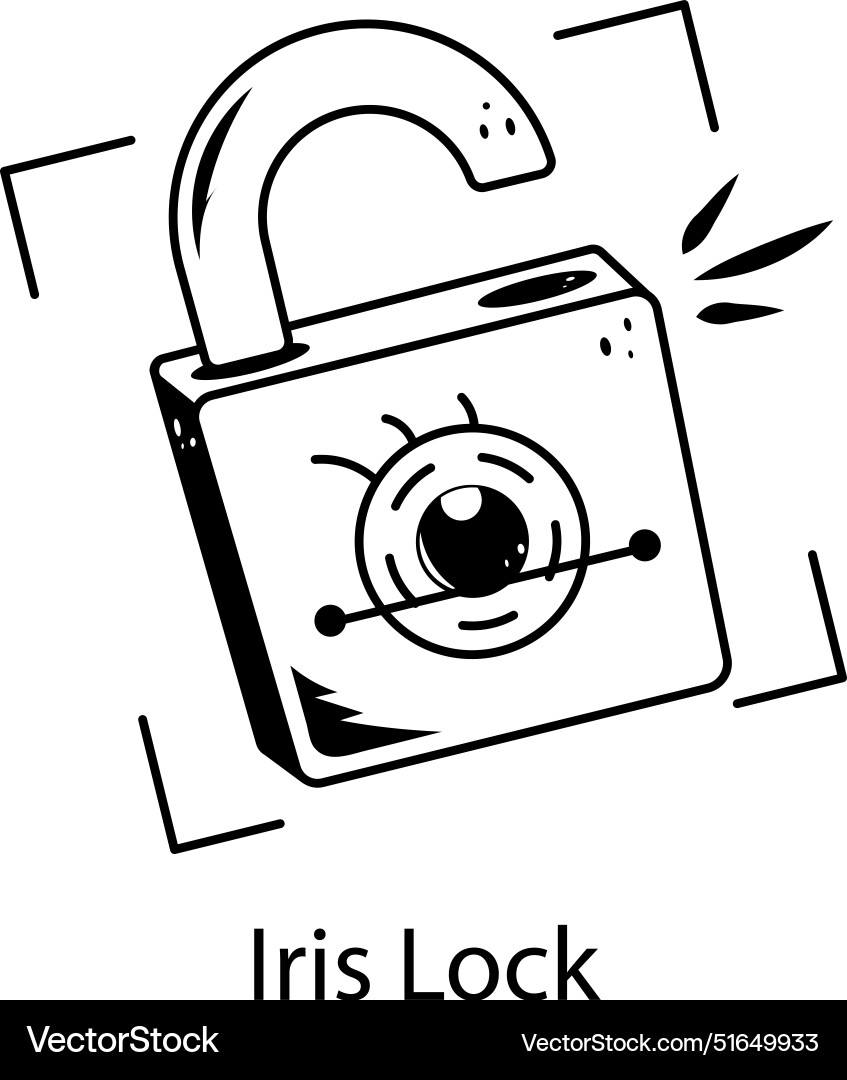 Iris lock Royalty Free Vector Image - VectorStock