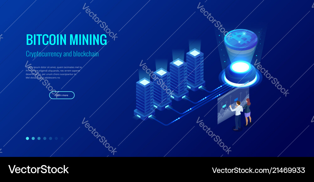 Isometrisches Bitcoin Mining Konzept Kryptowährung Isometrisches Bitcoin Mining Konzept Kryptowährung vektorbild