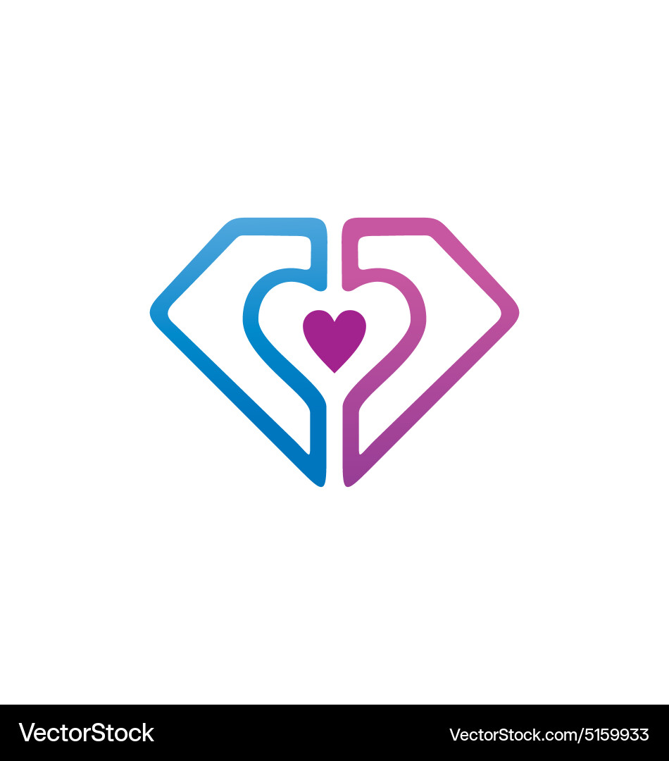Love Shield Couple Logo Vector Image
