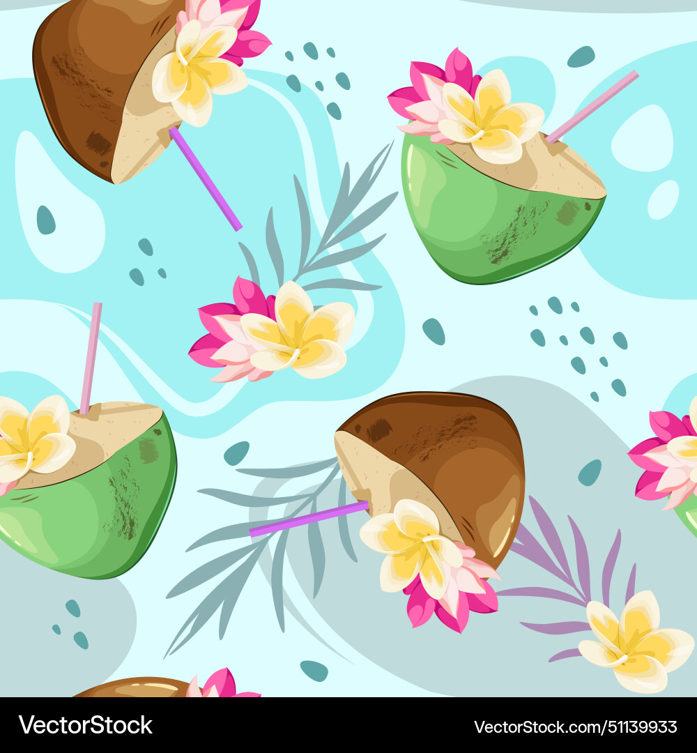Seamless pattern with coconuts Seamless pattern with coconuts vector image