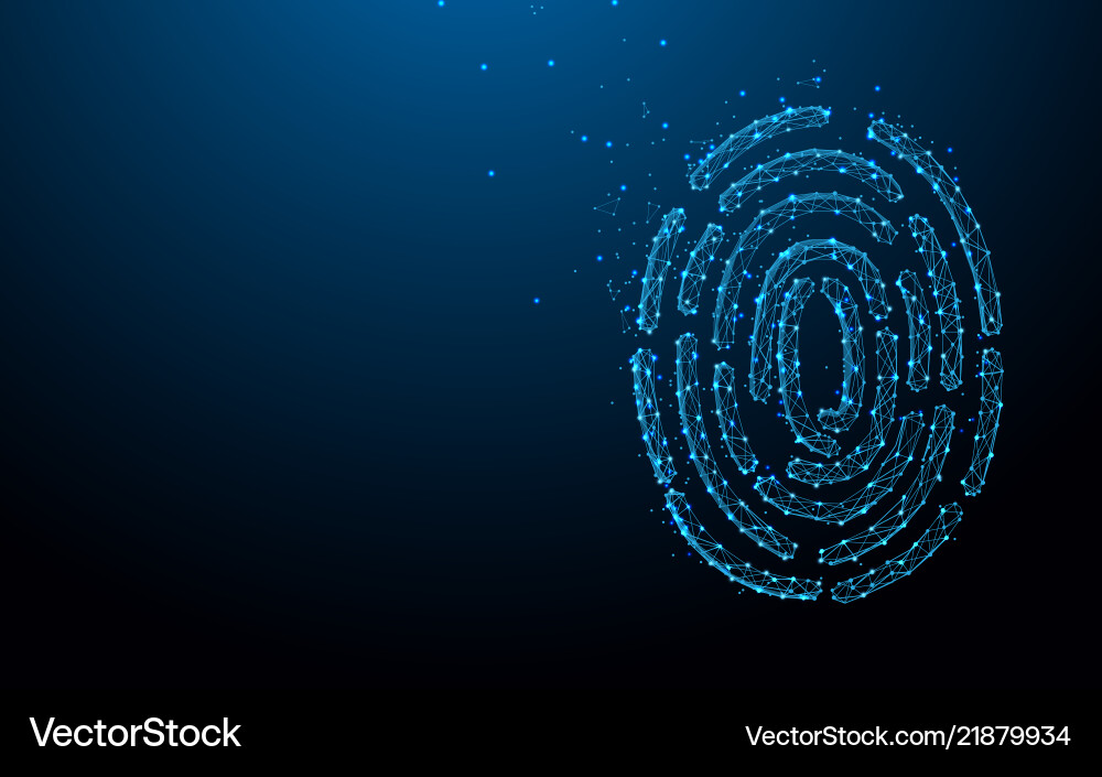 Abstract Fingerprint Data Network vector image