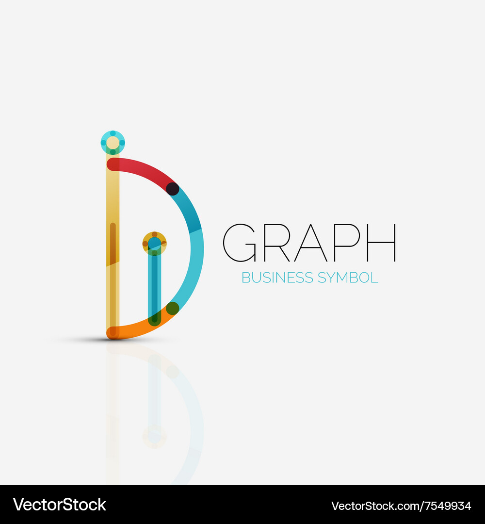 Abstract logo idea linear chart or graph Vector Image