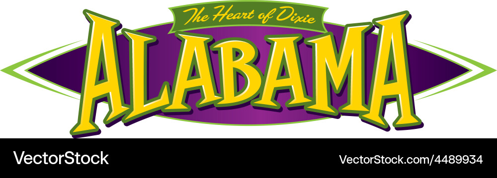 Alabama the heart of dixie Royalty Free Vector Image