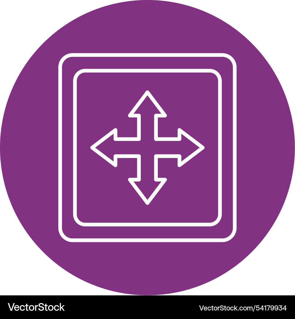 Cross symbol line circle icon vector image