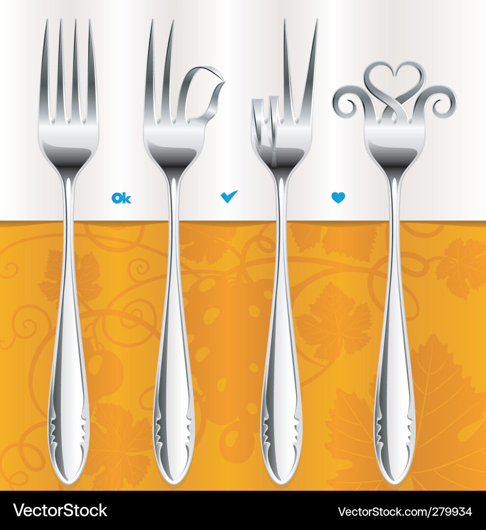 Fork Gestures - Culinary Icons vector image