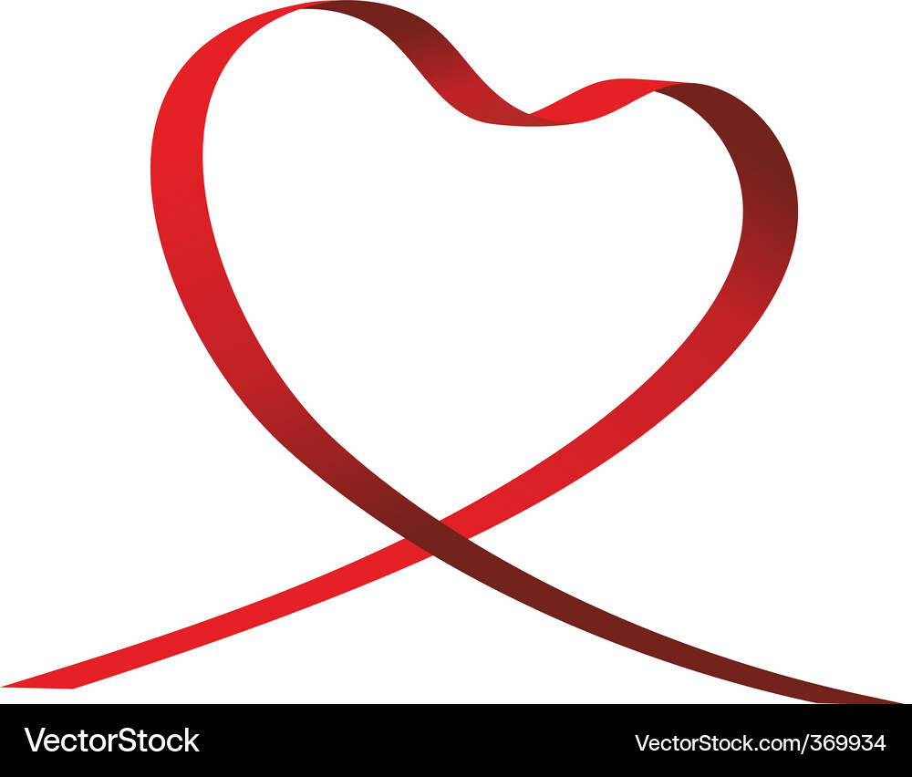 Heart Ribbon Gift Vector Image