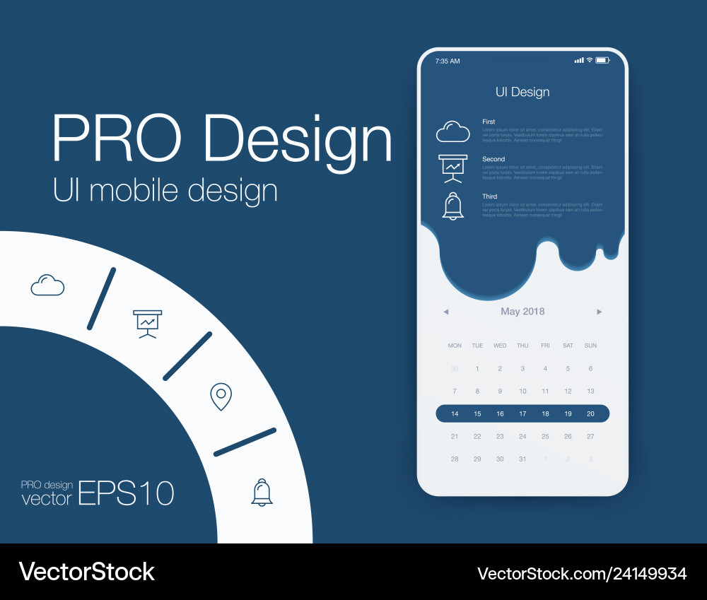Mobile phone application for analytics stock Mobile phone application for analytics stock vector image