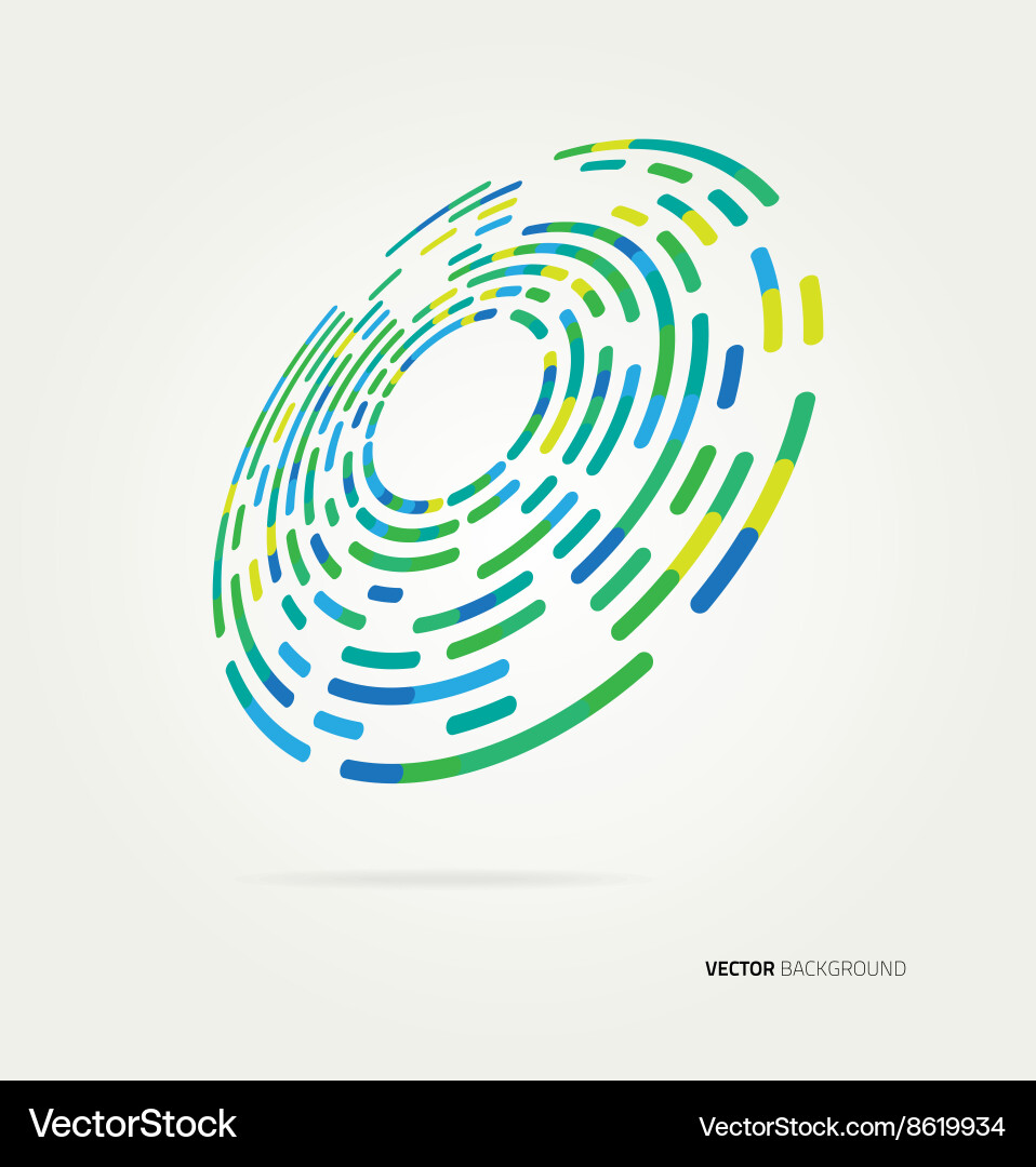 Multicolored lines in a circle vector image