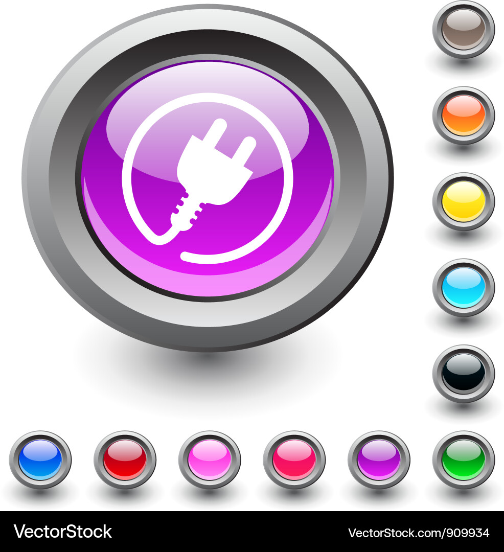 Power Button - Round Electrical Plug Vector Image