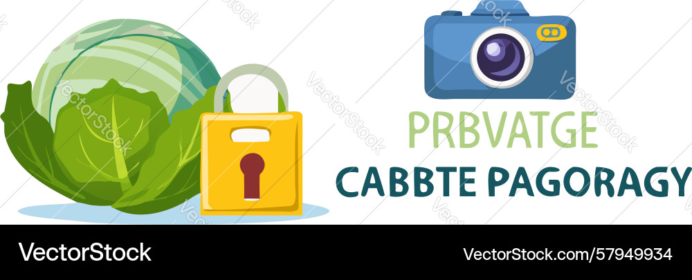 Secure Camera & Cabbage Icon Vector Image