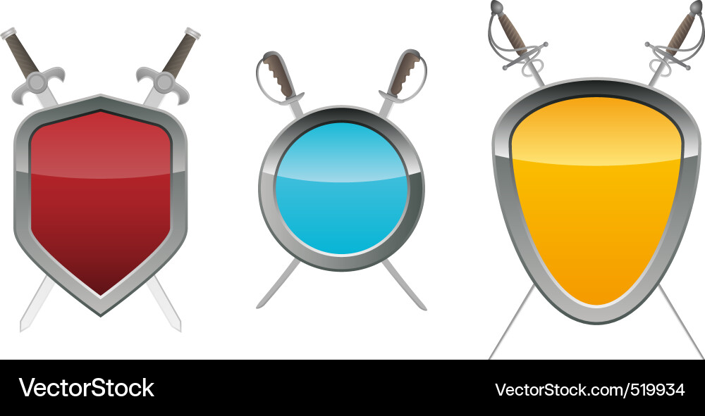 Swords and Shields Vector Image