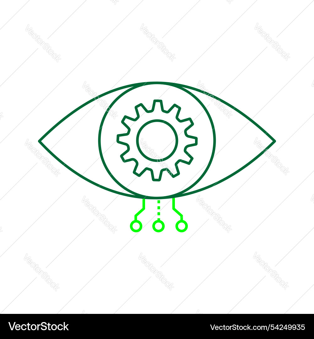 Ai computer vision eye for smart systems icon vector image