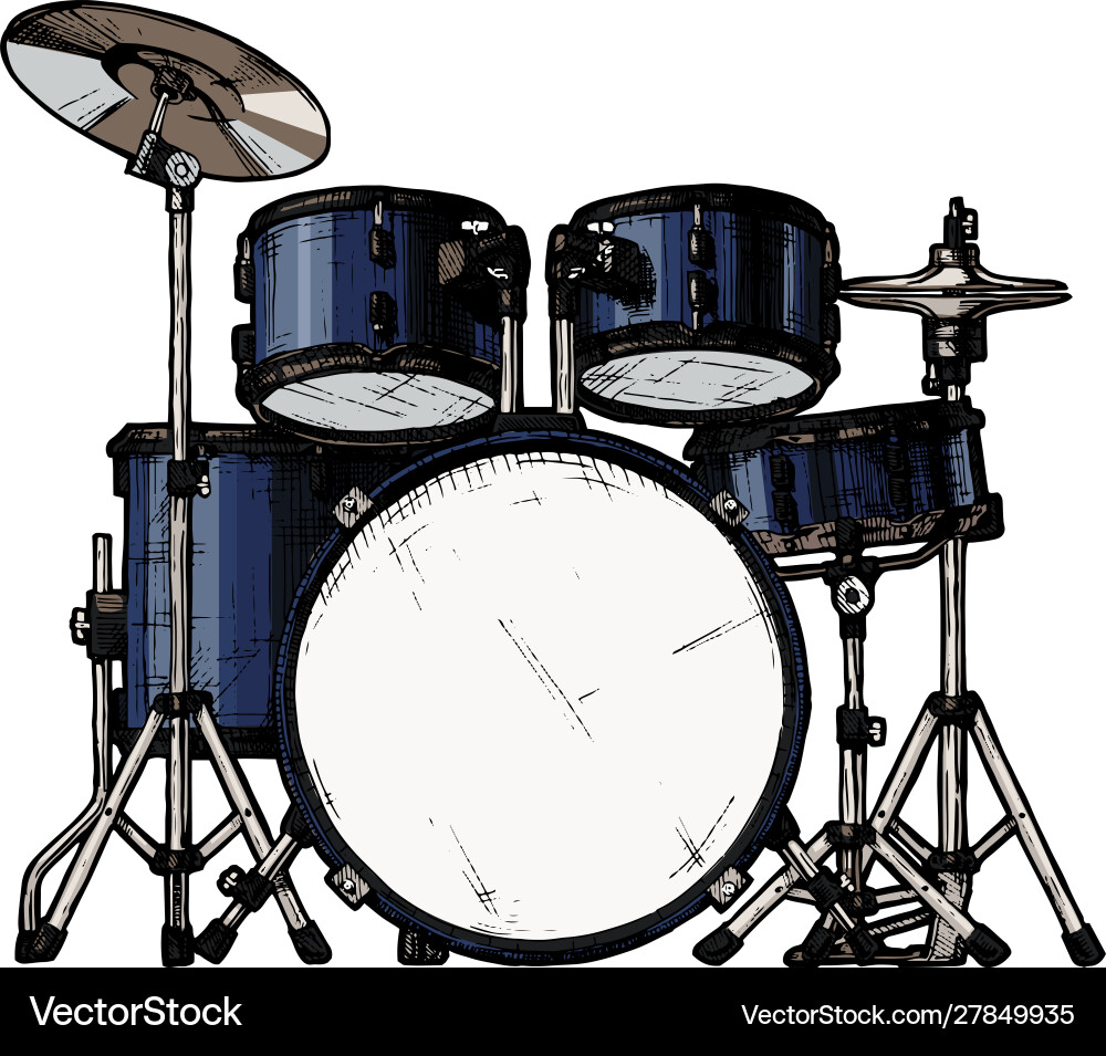 Drum kit Royalty Free Vector Image - VectorStock