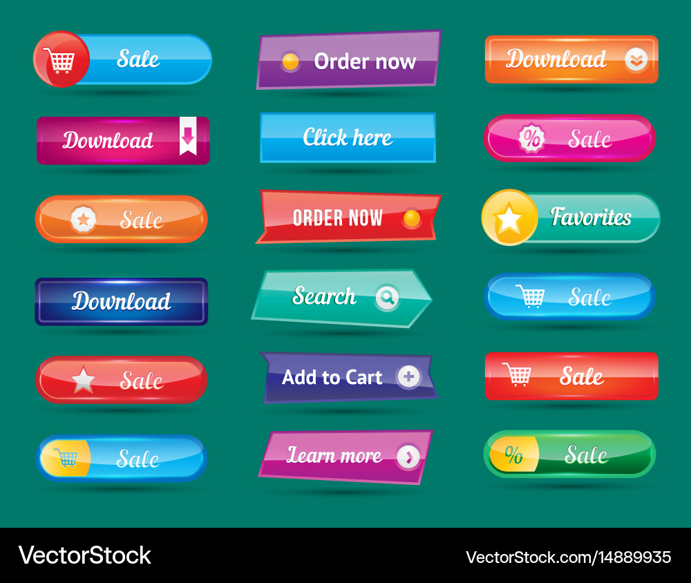 Modern Button Collection vector image