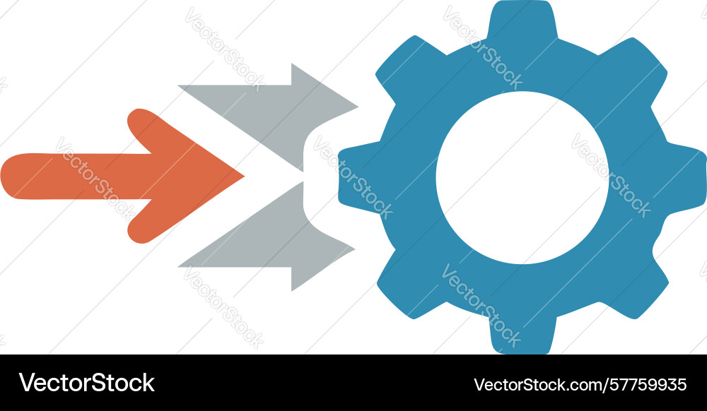 Reverse process gear icon with left arrow design vector image