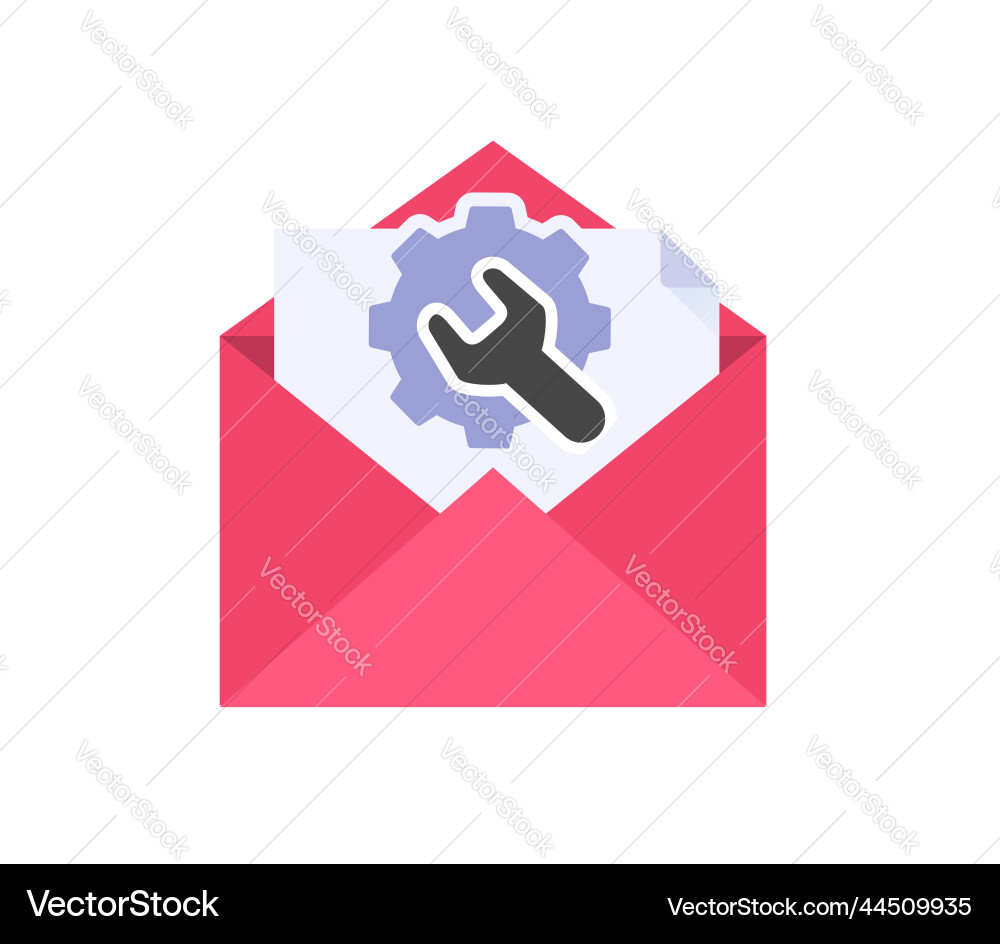 Settings config setup email icon or configuration vector image