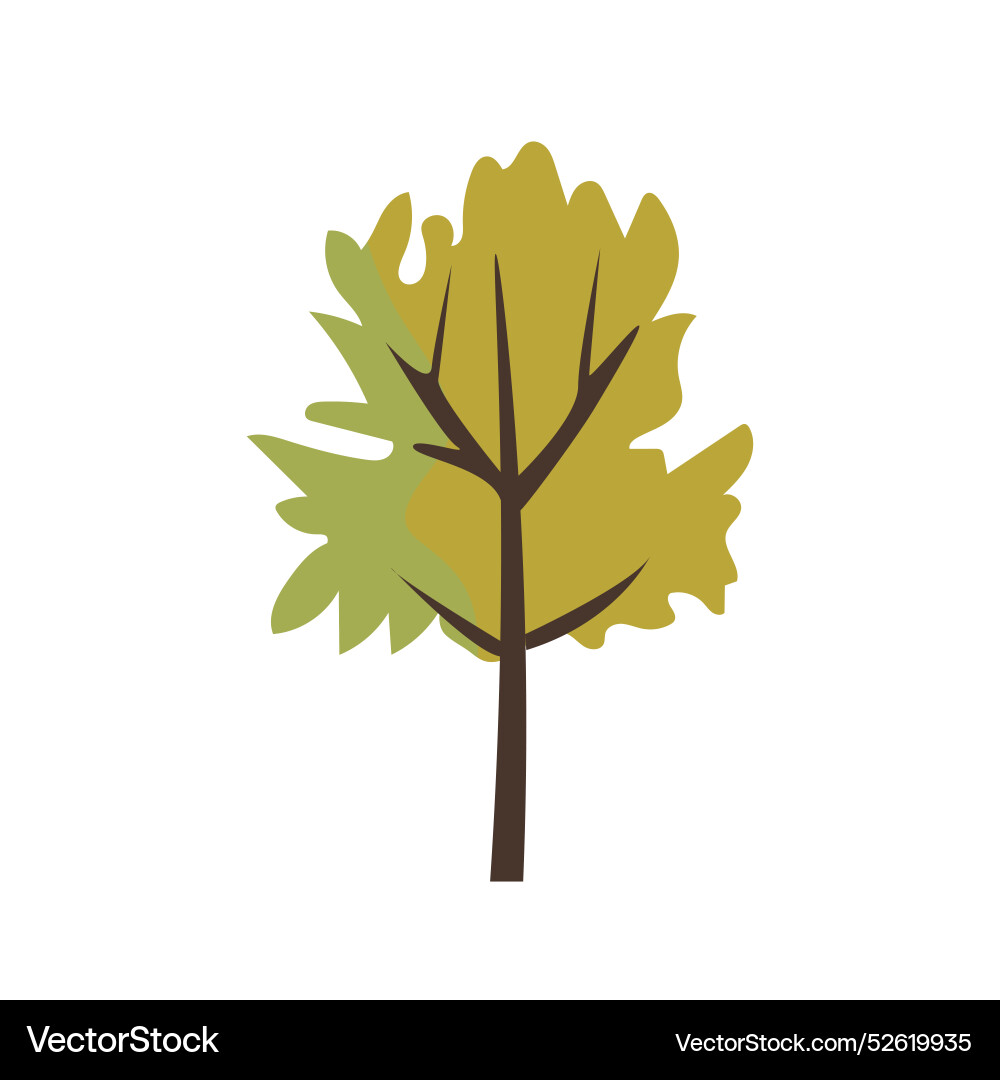 Simple flat green tree Royalty Free Vector Image