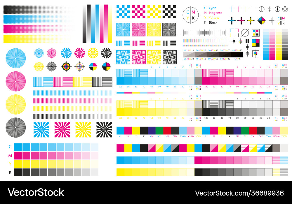 CMYK Color Calibration Marks Vector Image