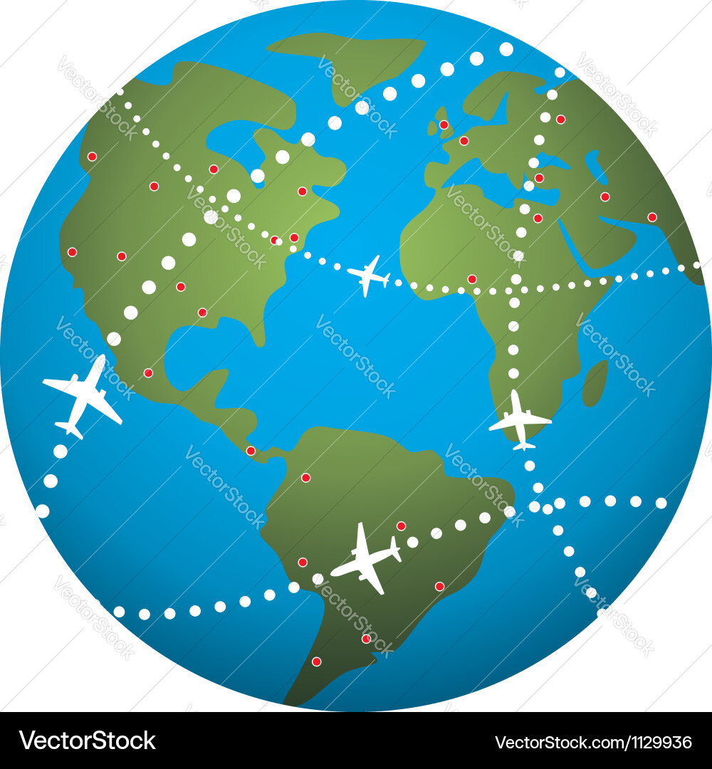 Global Flight Paths vector image