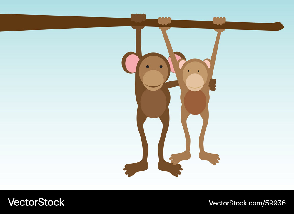 Süße Affenfamilie Vektorbild