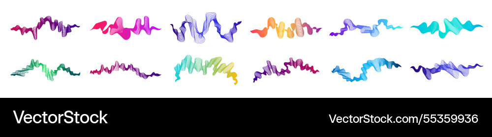 Set of abstract backdrops with multicolor waves Set of abstract backdrops with multicolor waves vector image