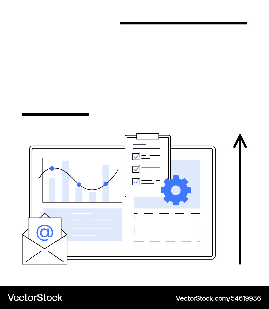 Streamlined workflow email integration and data Streamlined workflow email integration and data vector image