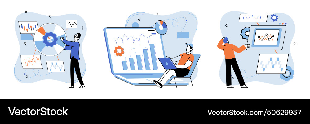 Data analysis driven solutions provide Data analysis driven solutions provide vector image