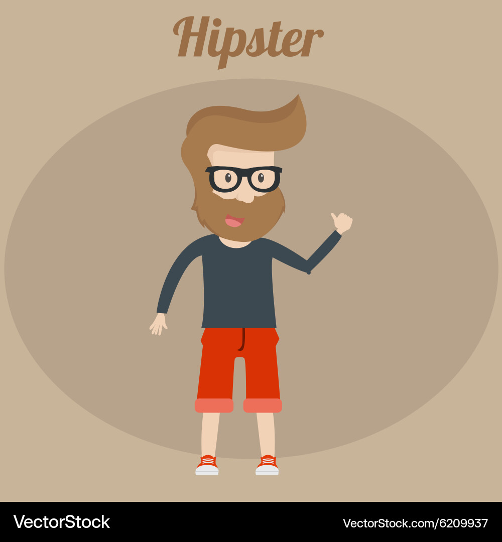 Hipster character design with elements Vector Image
