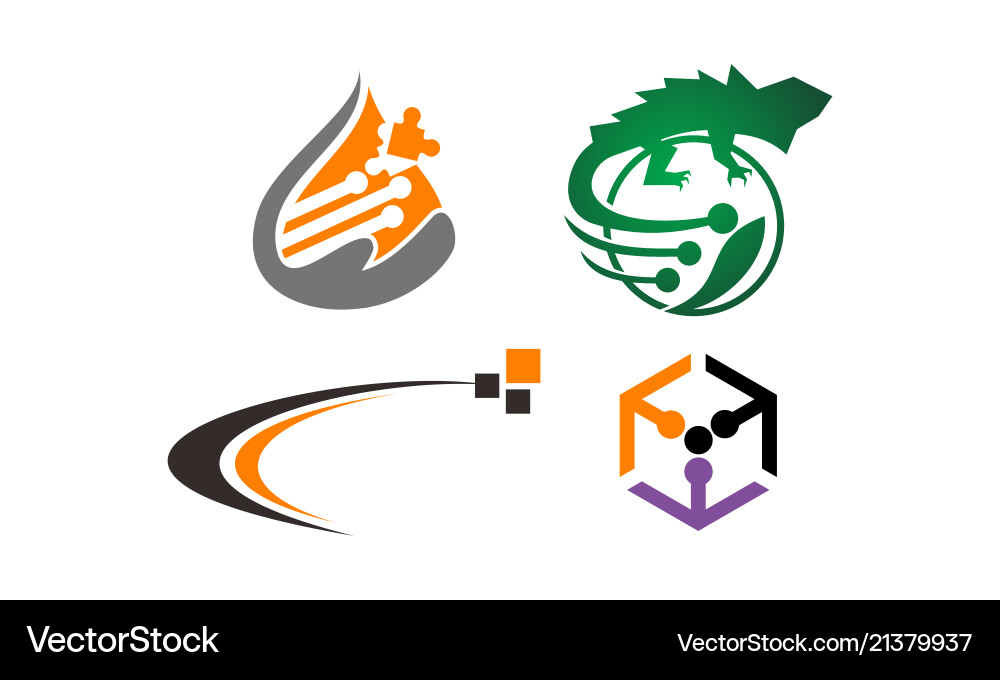 Technology Connection & Network Icons vector image