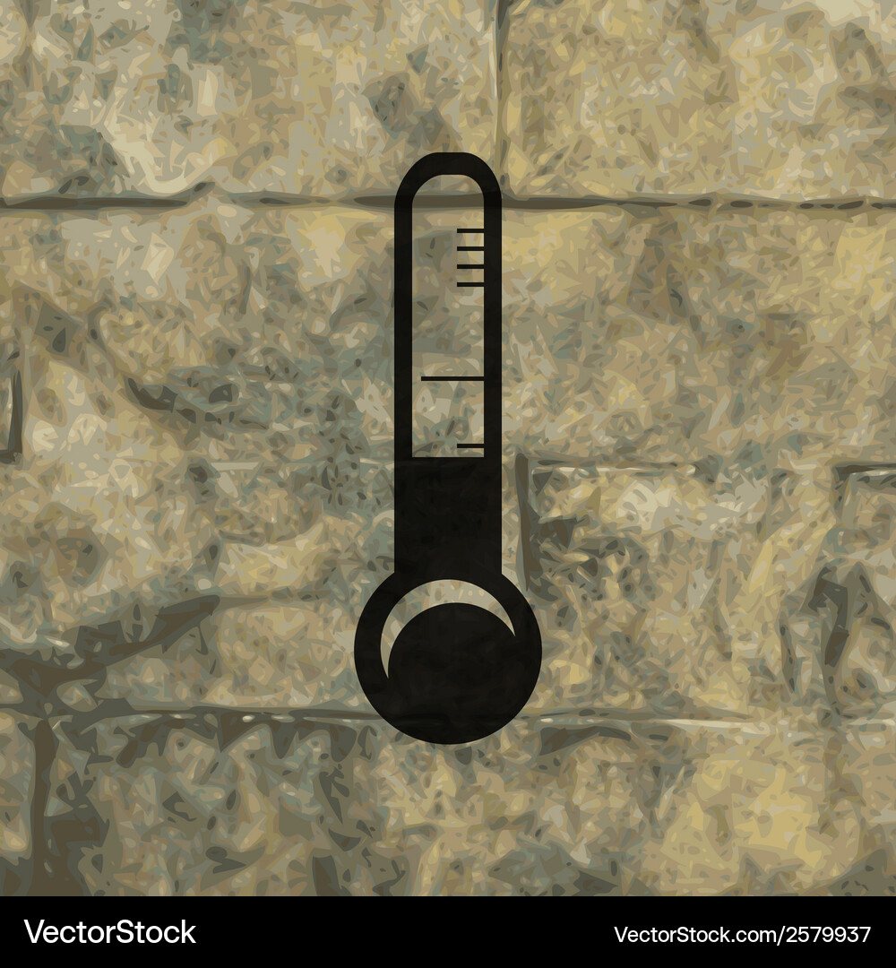 Thermometer flat modern web button and space Vector Image