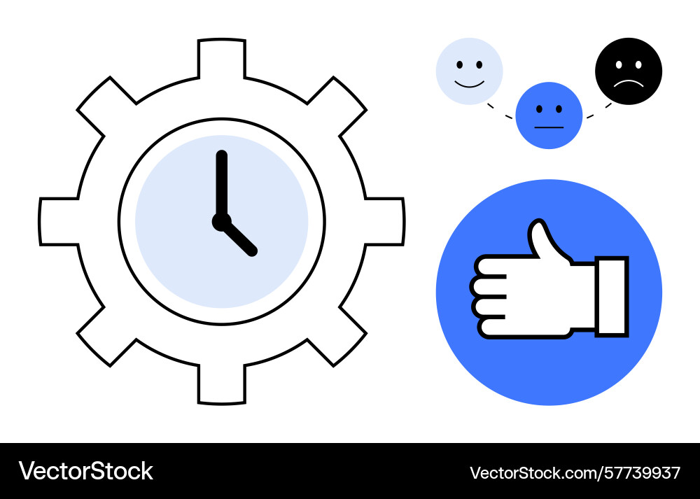 Time management and feedback concept with clock Vector Image