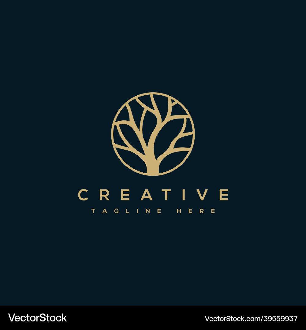 Tree logo creative nature trees Tree logo creative nature trees vector image