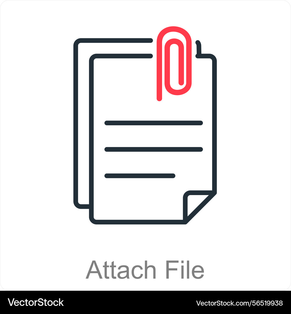 Attach file and icon concept vector image