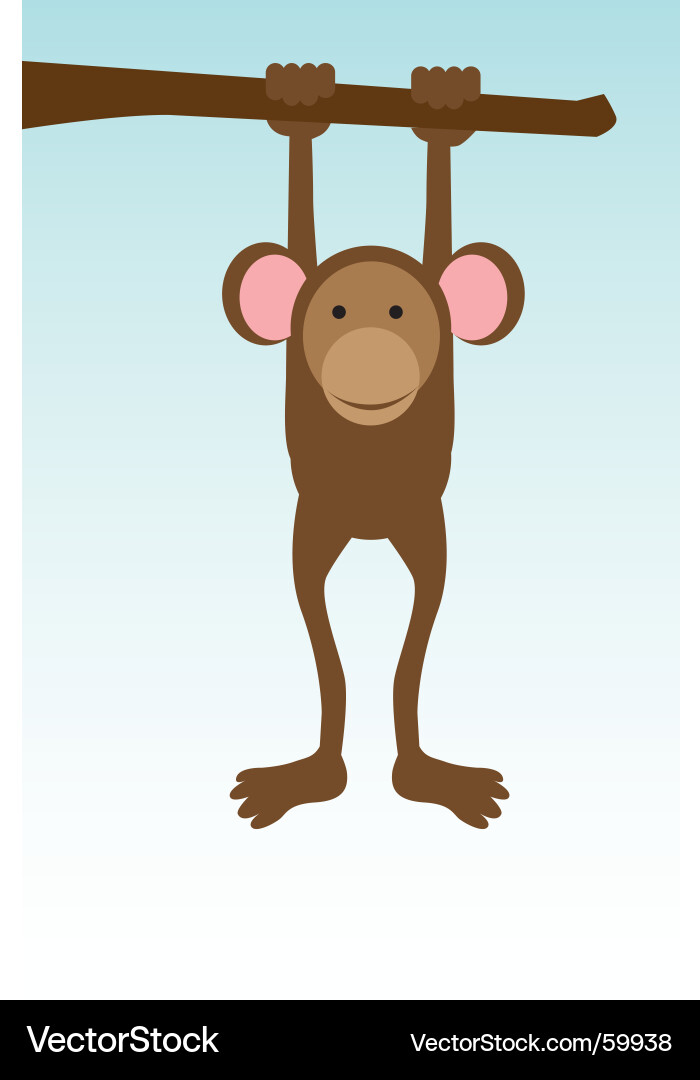 Cute Monkey in Tree Vector Image
