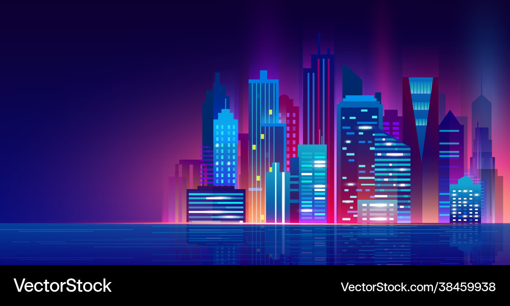 Futuristic Neon Cityscape vector image