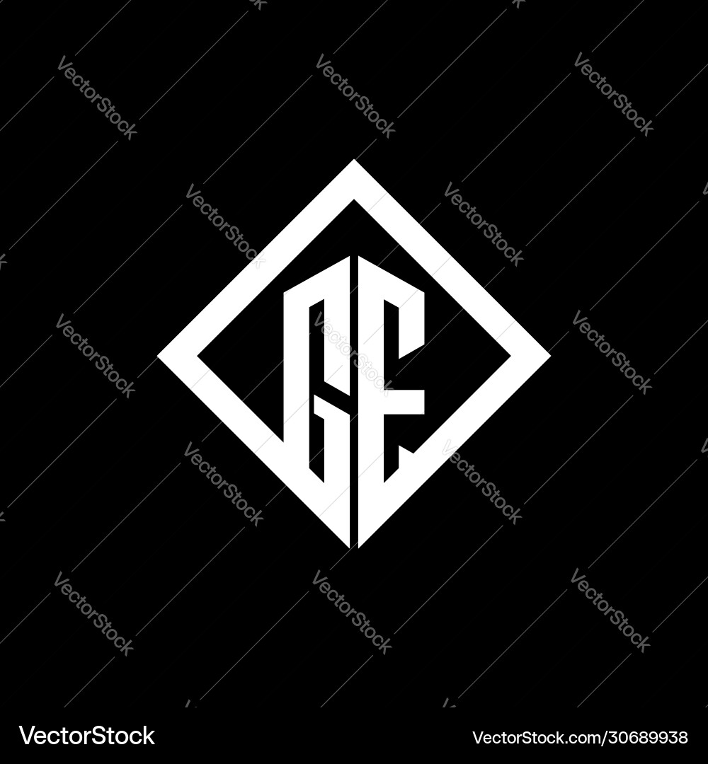 Ge logo monogram with square rotate style design vector image