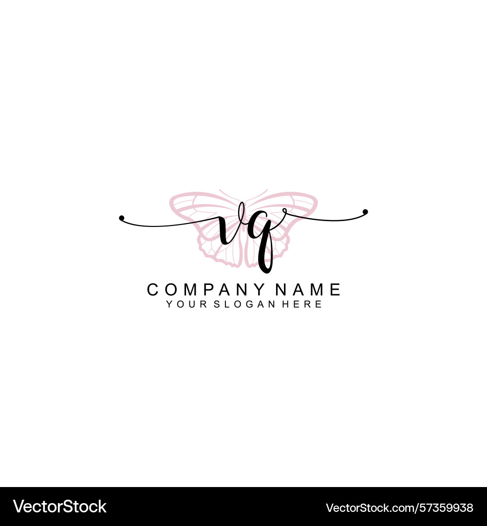 Minimalist handwritten vq initial logos with soft Minimalist handwritten vq initial logos with soft Vector Image