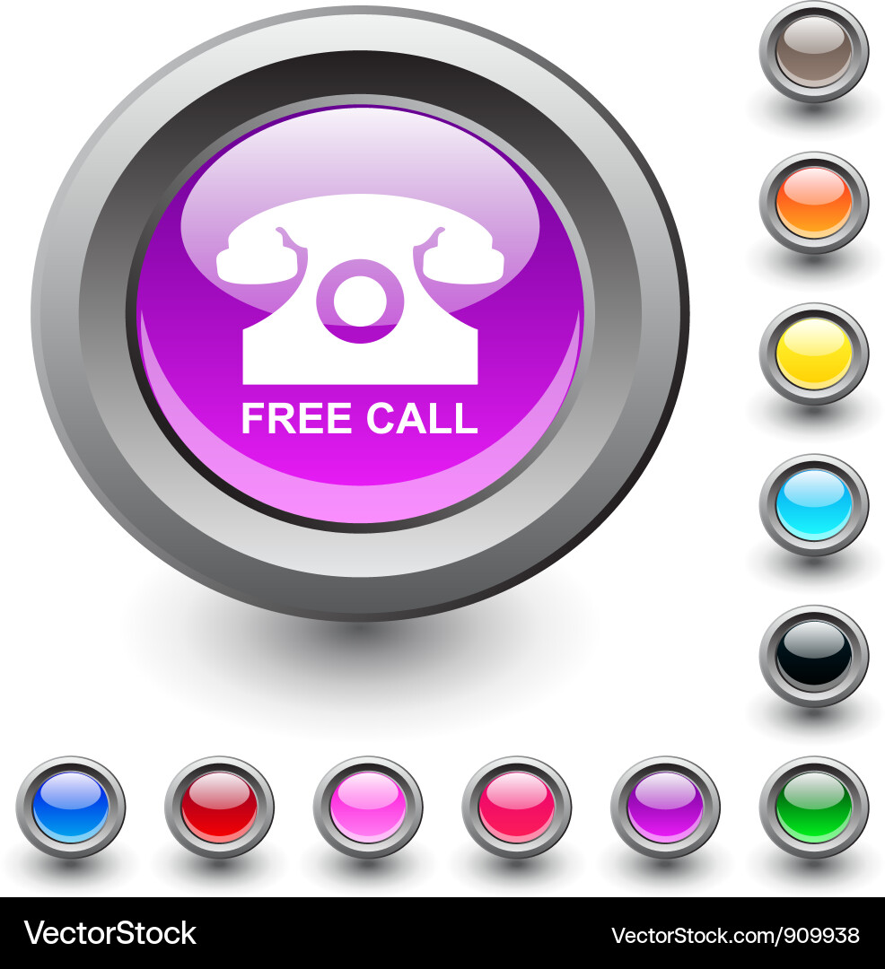 Modern Round Call Button vector image