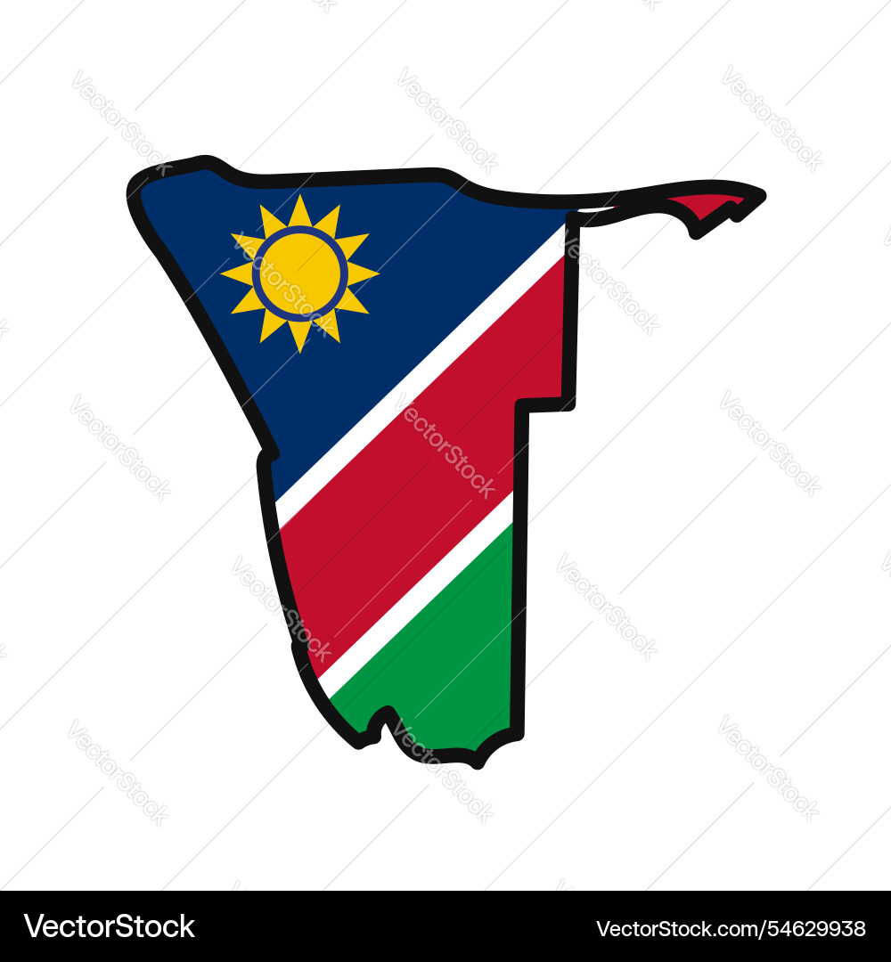 Namibia map with flag in body Vector Image