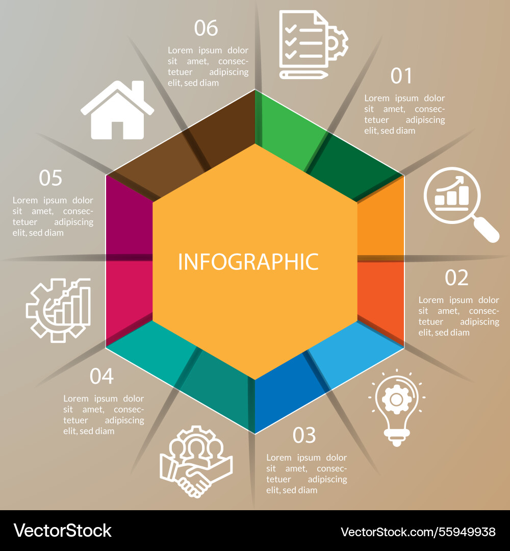 Polygon style infographic element Vector Image