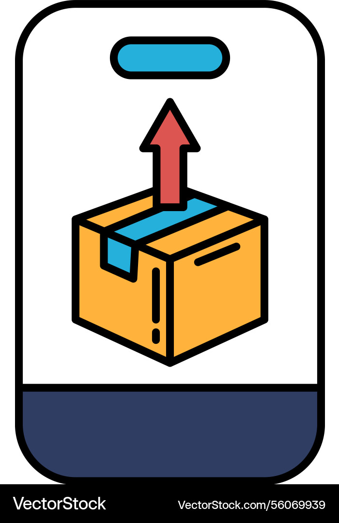 A box with red arrow pointing up A box with red arrow pointing up Vector Image