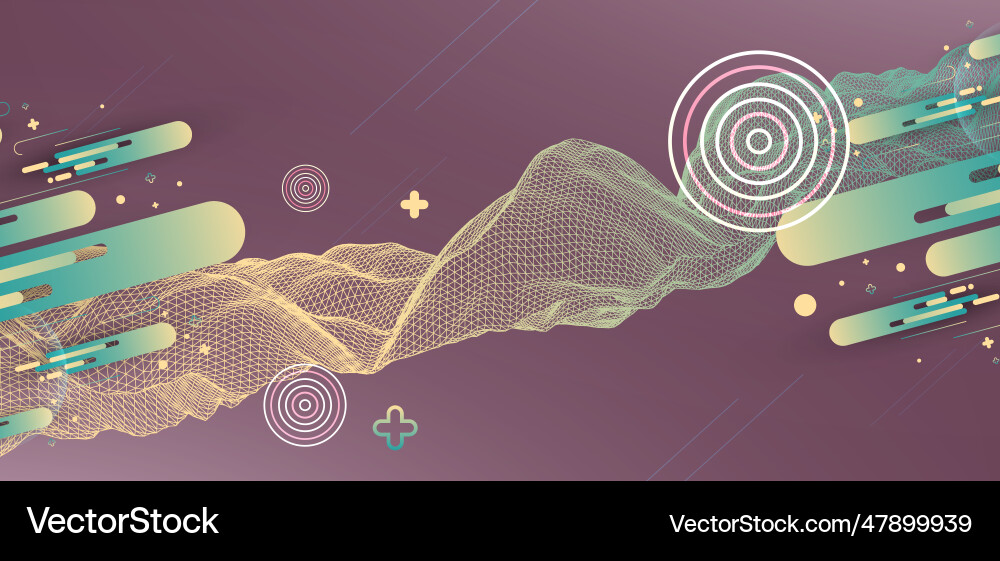 Abstract wave is made in a frame style template Vector Image