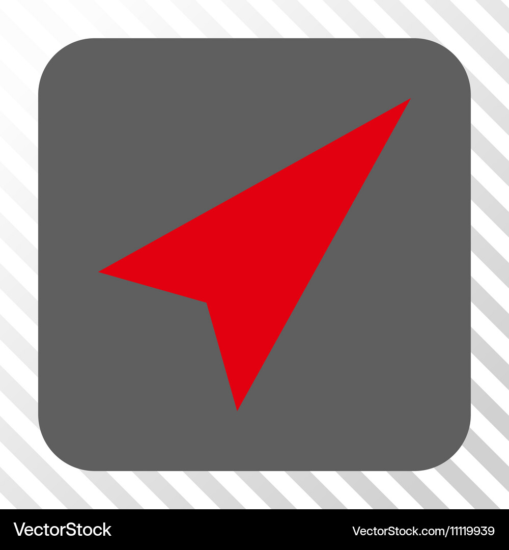 Arrowhead right-up rounded square button Vector Image