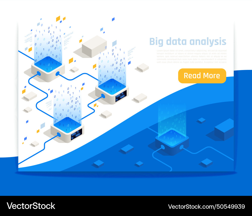 Big data isometric landing page Big data isometric landing page vector image