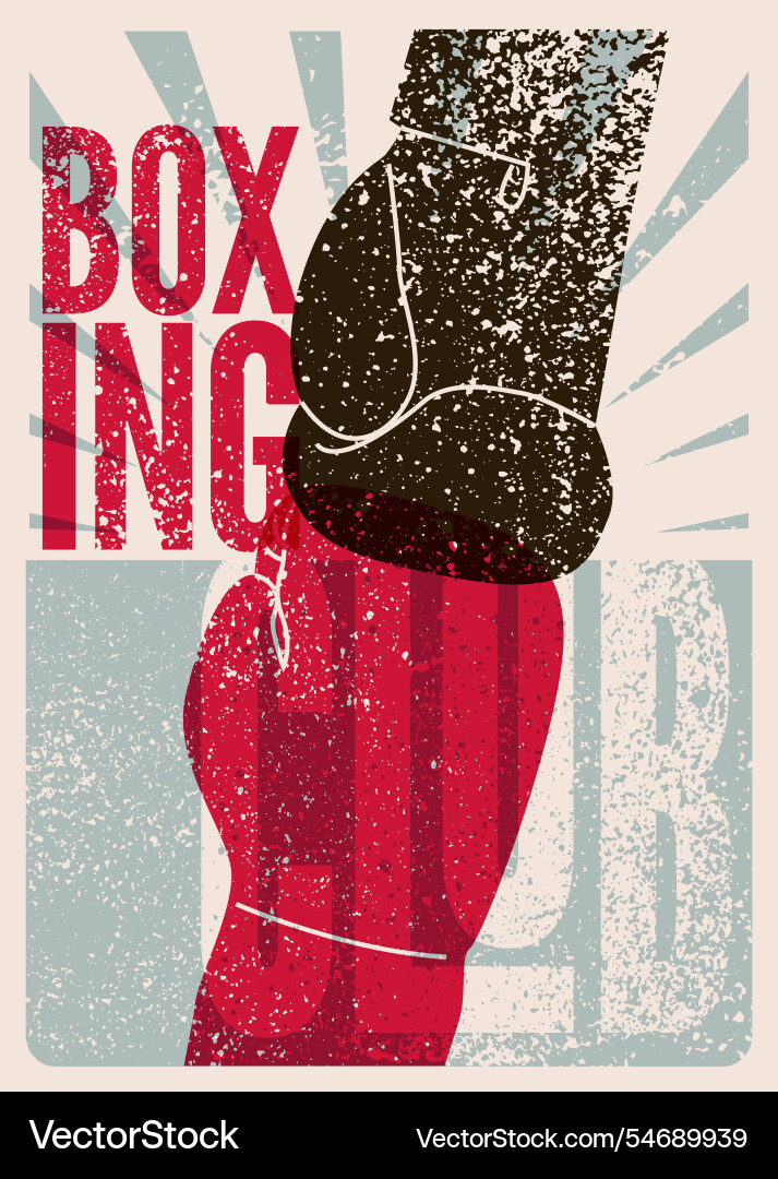 Boxen Club typografische Vintage Grunge Poster Boxen Club typografische Vintage Grunge Poster vektorbild