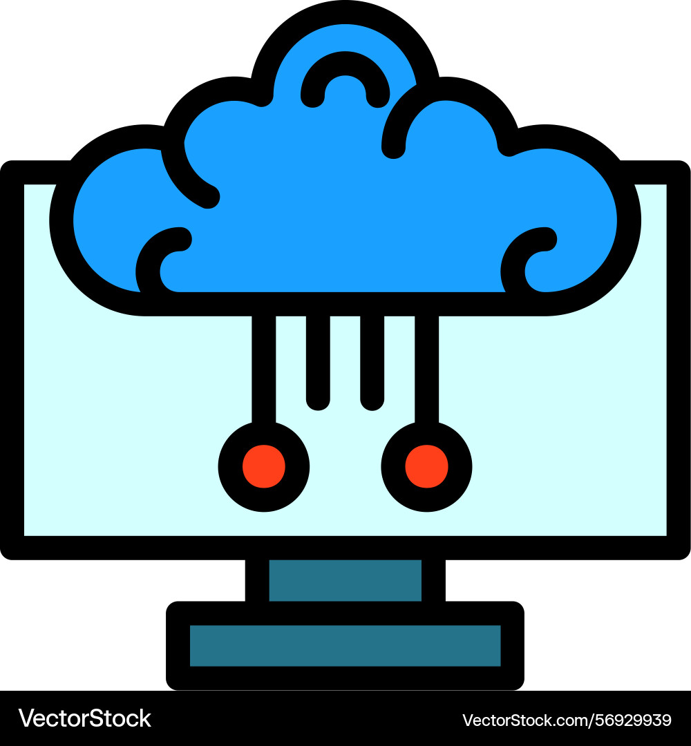 Brain computer interface line filled style icon Vector Image